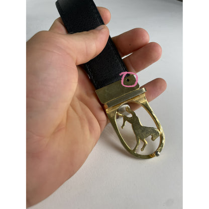 Celine Triomphe Black Leather Belt image 4