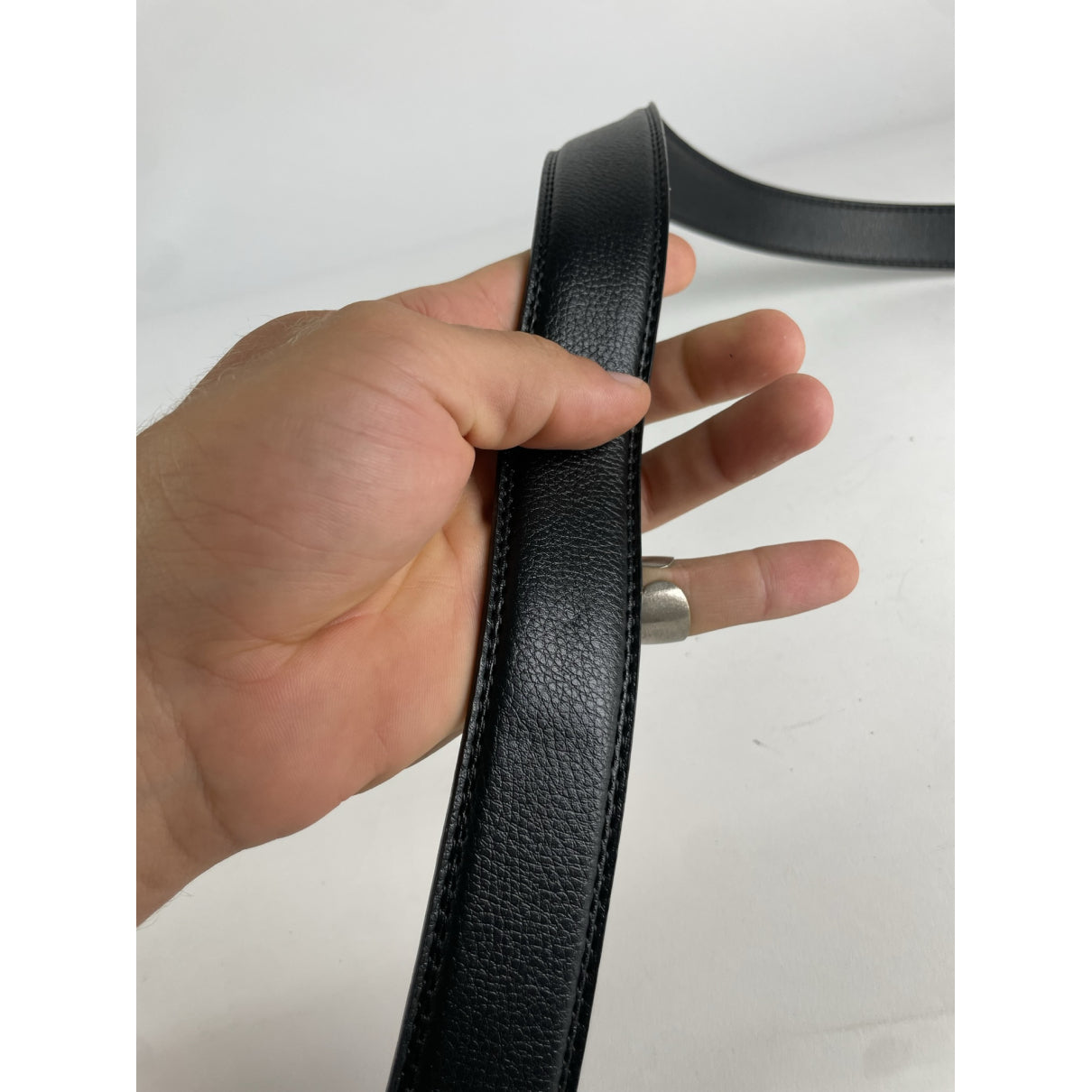Celine Triomphe Black Leather Belt image 5
