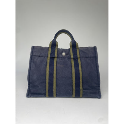 Hermès Navy Cotton Handbag image 5