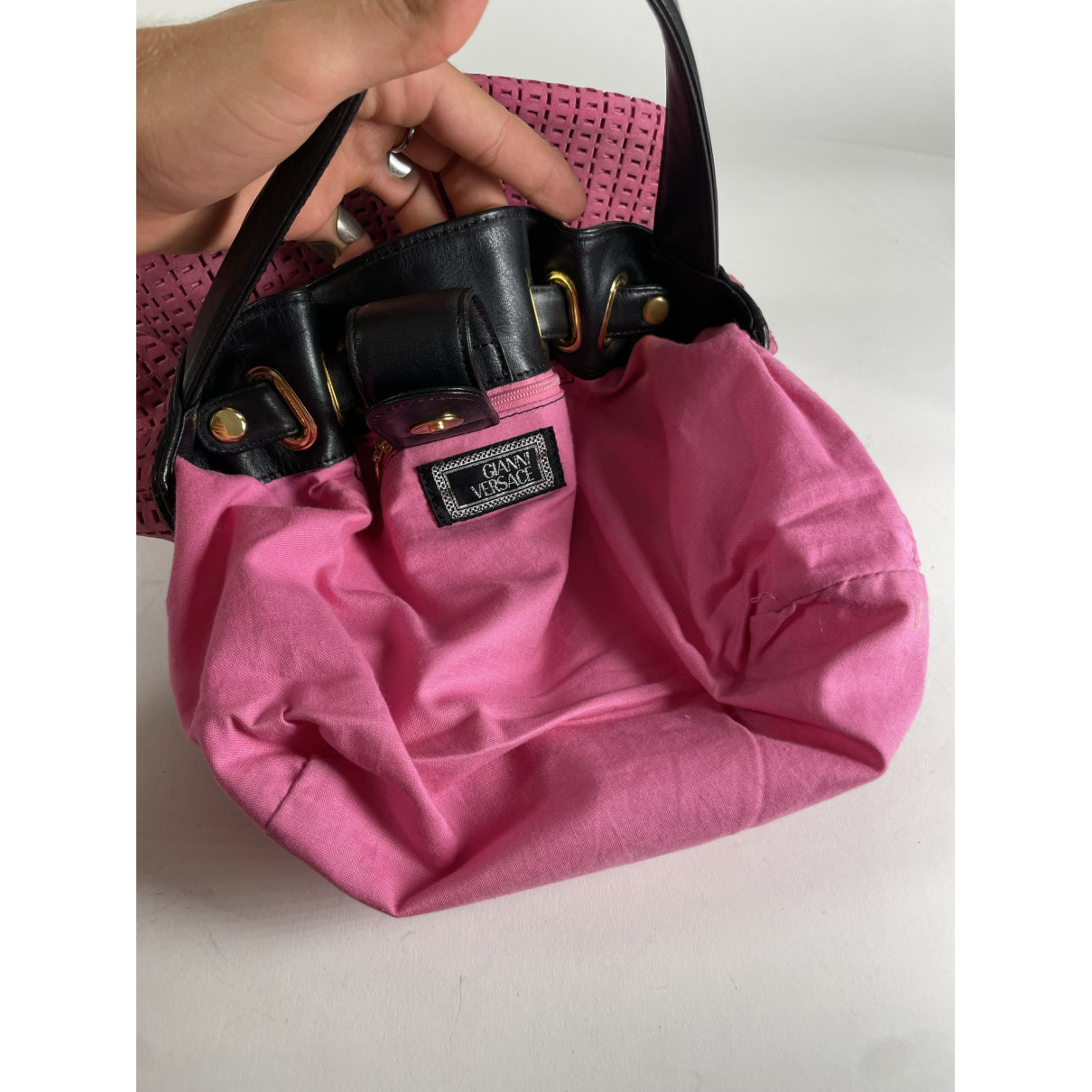 Gianni Versace Pink Leather Handbag image 2