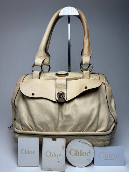 Vintage Chloe Leather Bag Beige