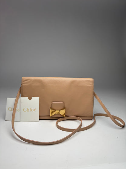 Vintage Chloe Leather Shoulder Bag Rose