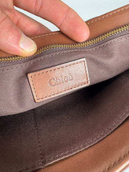 Vintage Chloe Leather Suede Shoulder Bag brown