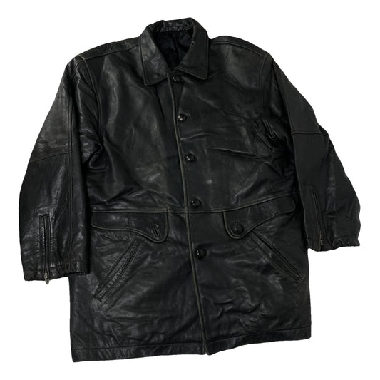 Kansai Yamamoto Black Leather Coat image 1