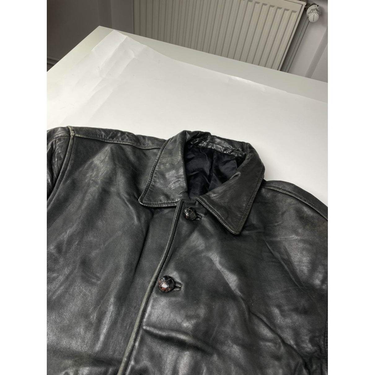 Kansai Yamamoto Black Leather Coat image 2
