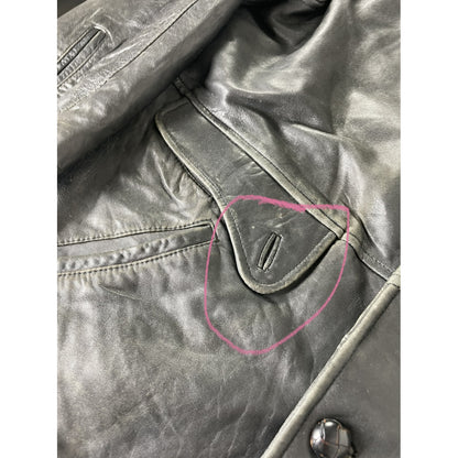 Kansai Yamamoto Black Leather Coat image 3