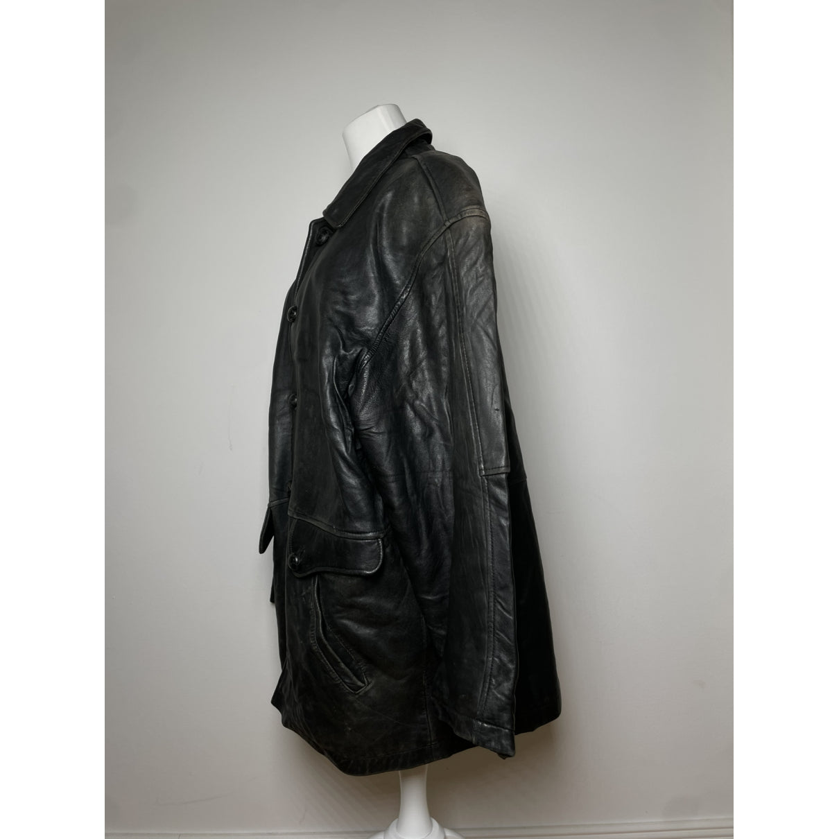 Kansai Yamamoto Black Leather Coat image 5