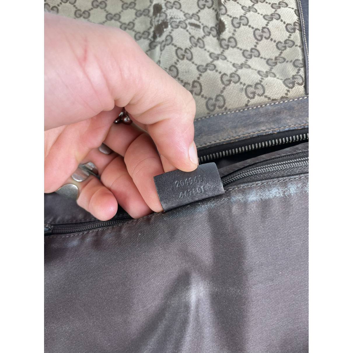 Gucci Amalfi Beige Cotton Handbag image 3