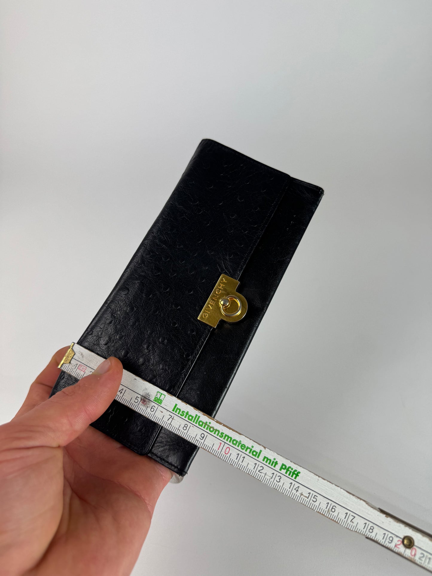 Vintage Givenchy Ostrich Leather card holder / ID holder Black