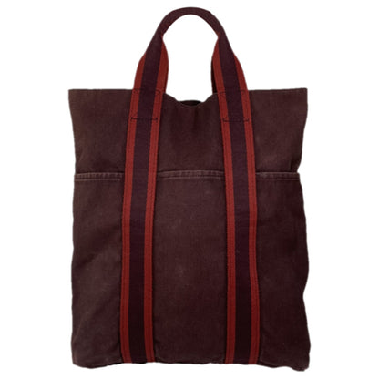 Hermès Burgundy Cotton Handbag image 1