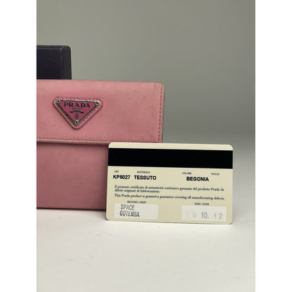 Prada Tessuto  Pink Leather Wallet image 2