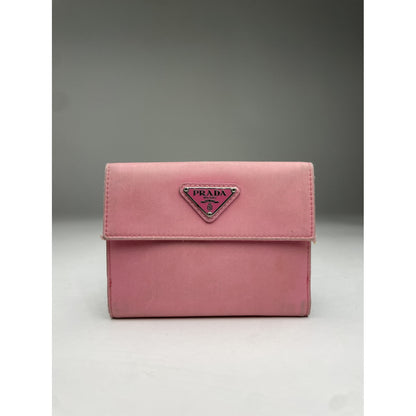 Prada Tessuto  Pink Leather Wallet image 3