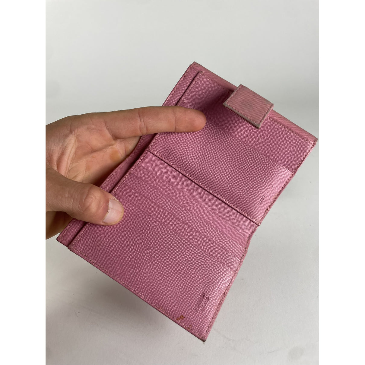 Prada Tessuto  Pink Leather Wallet image 5