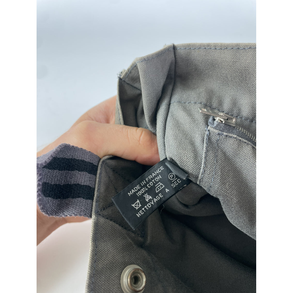 Hermès Grey Cotton Handbag image 5