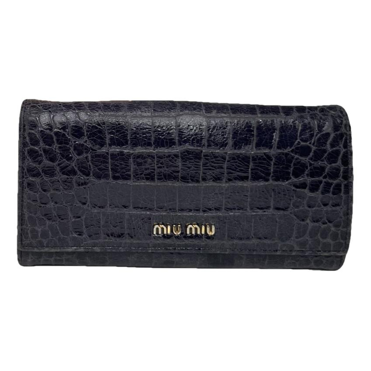 Miu Miu Navy Patent Leather Wallet image 1