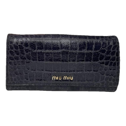 Miu Miu Navy Patent Leather Wallet image 1
