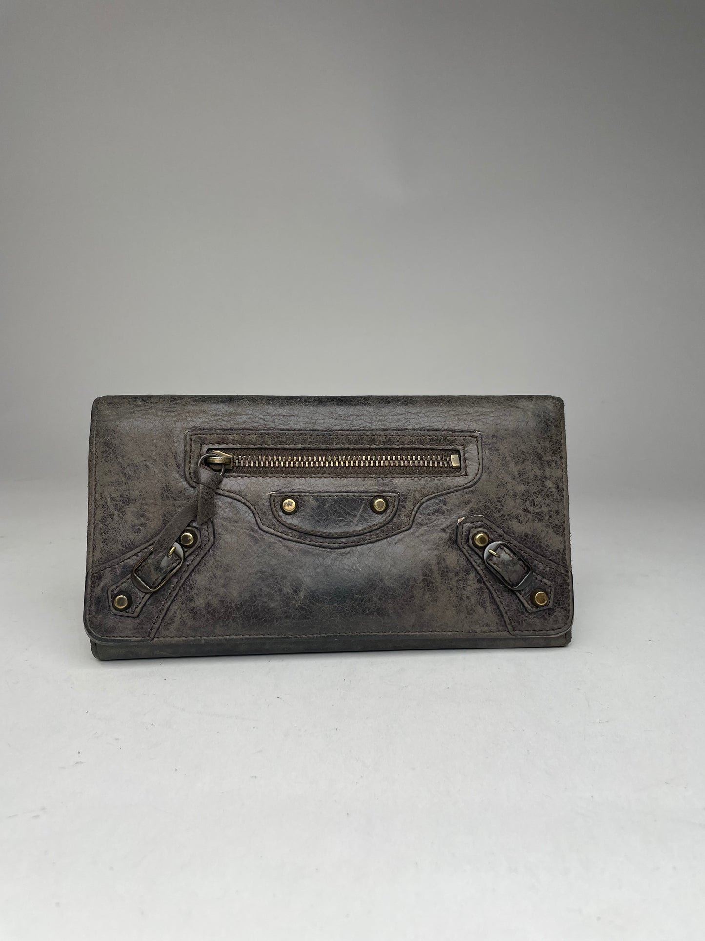 Vintage Balenciaga Leather City Wallet Anthracite
