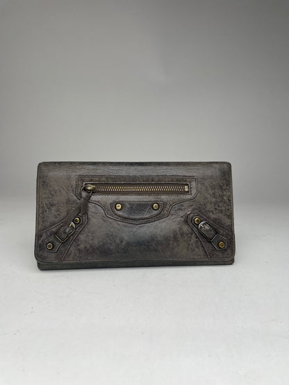 Vintage Balenciaga Leather City Wallet Anthracite
