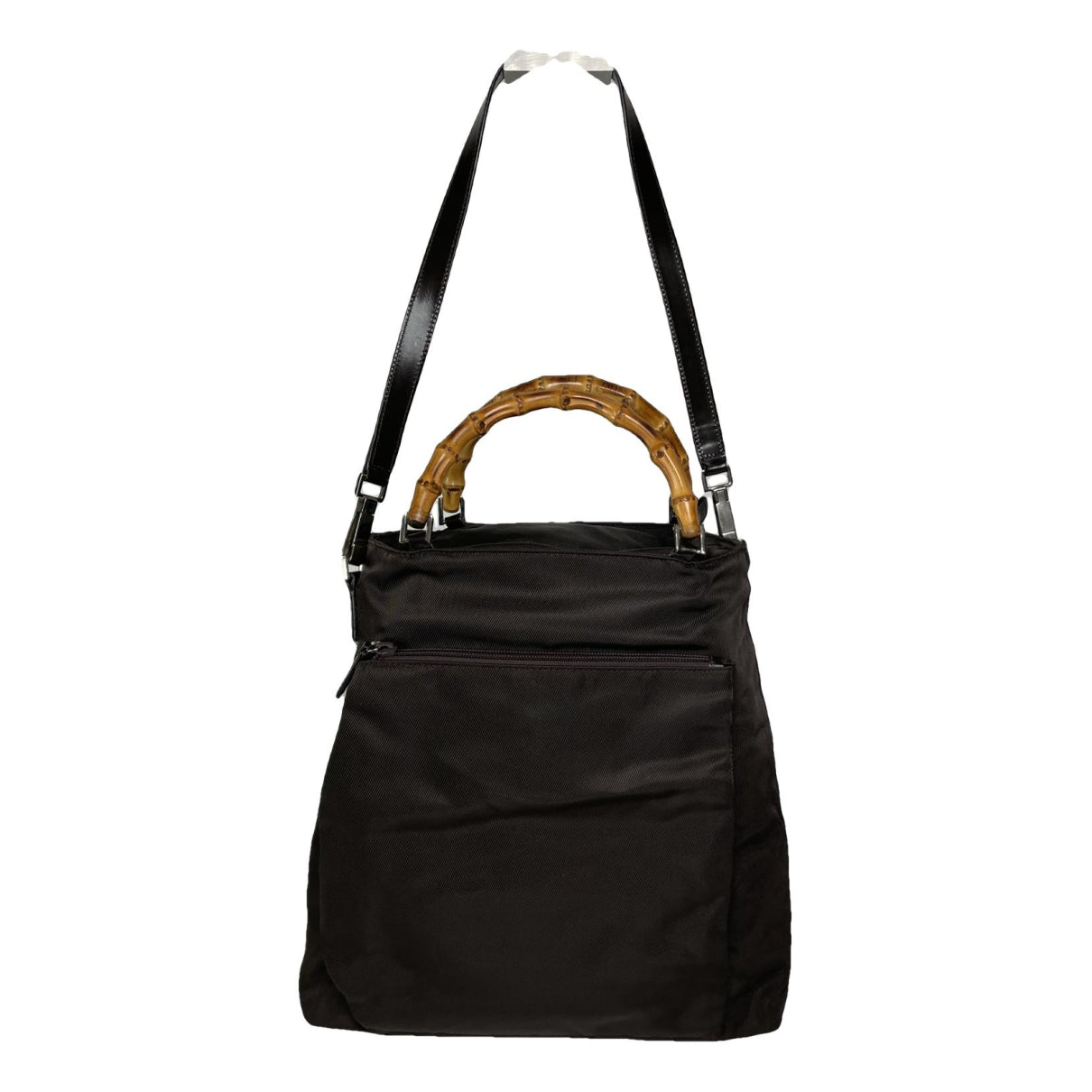 Gucci Vintage Bamboo Brown Polyester Handbag image 1