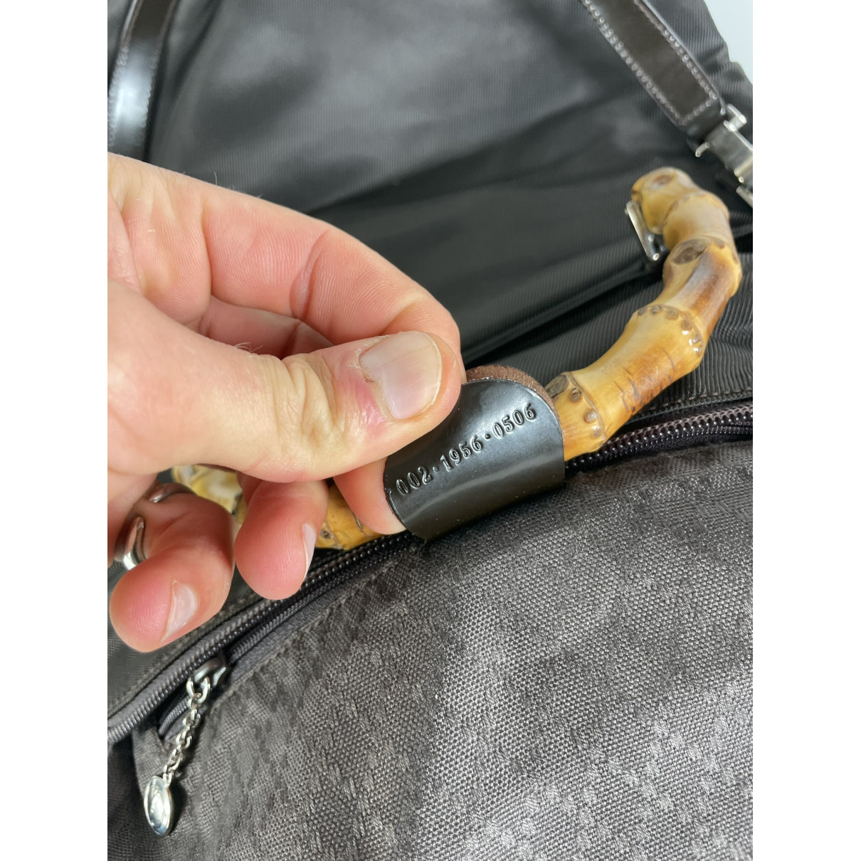 Gucci Vintage Bamboo Brown Polyester Handbag image 3