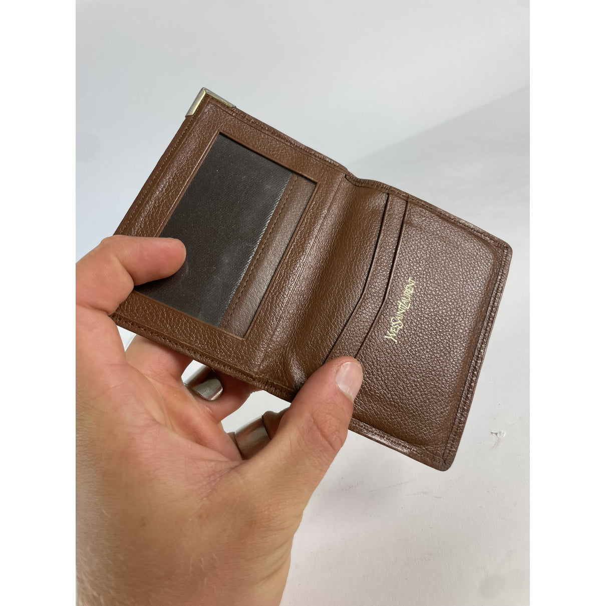 Saint Laurent Brown Leather Purse image 3