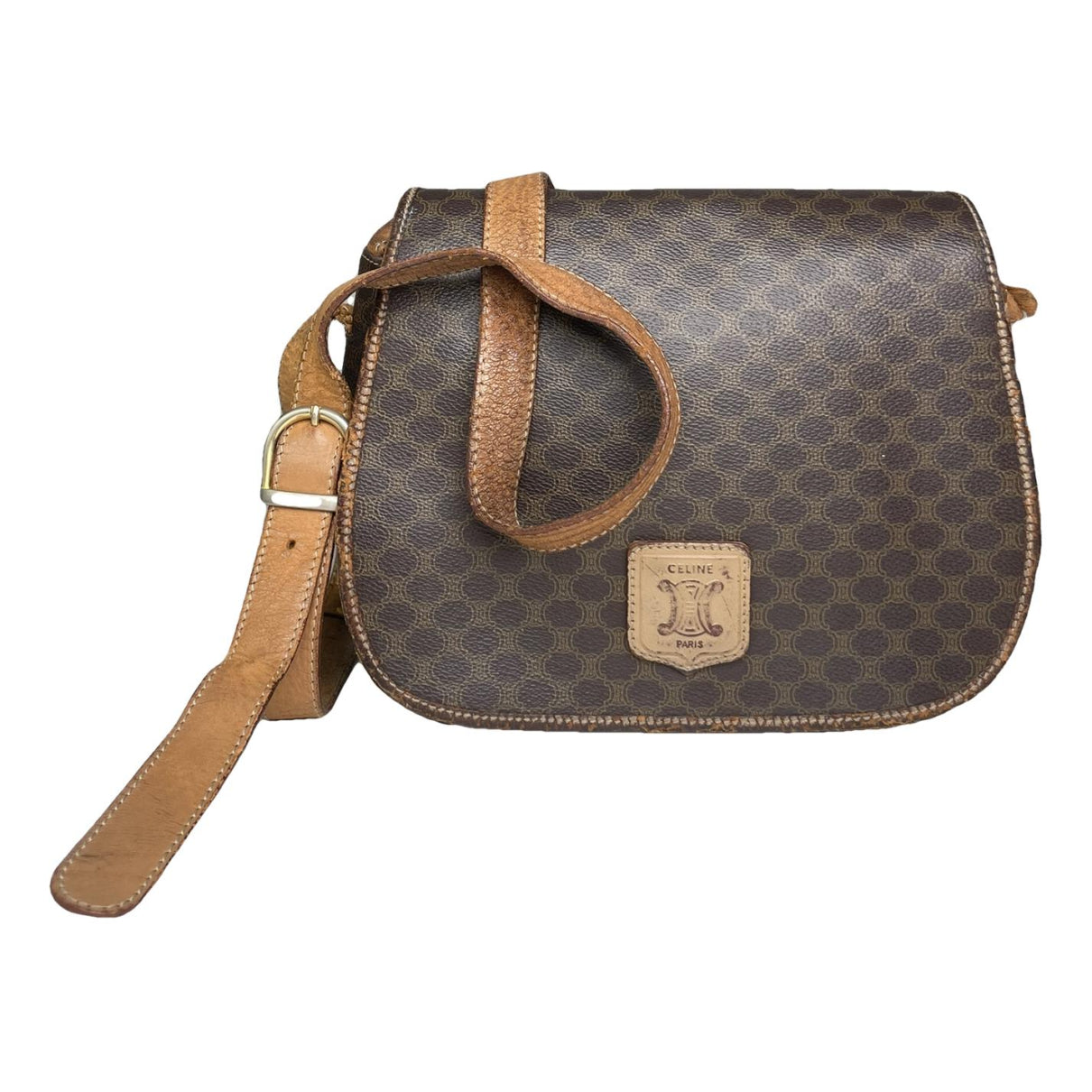 Celine Triomphe Brown Leather Handbag image 1