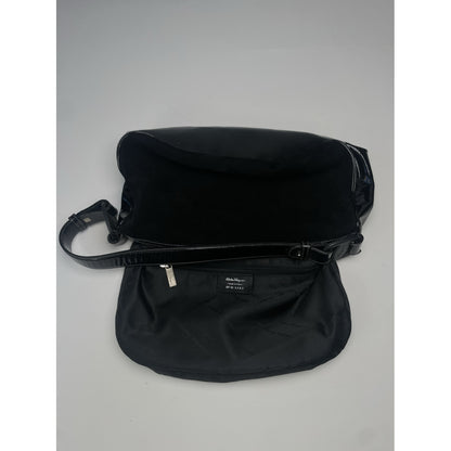 Salvatore Ferragamo Black Patent Leather Handbag image 2