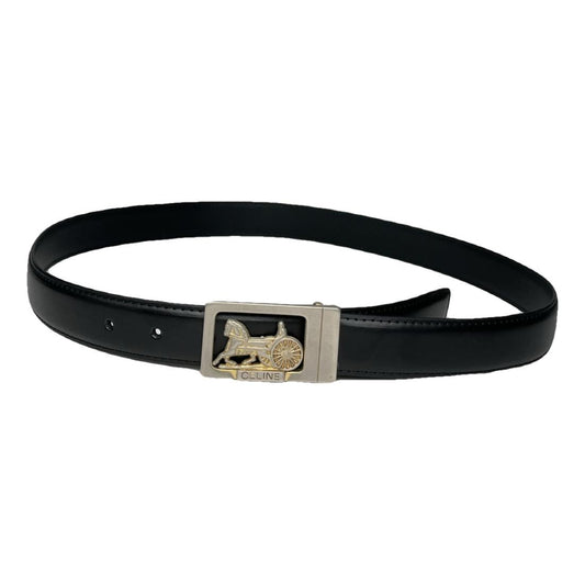 Celine Triomphe Black Leather Belt image 1