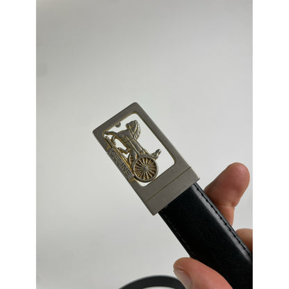 Celine Triomphe Black Leather Belt image 3