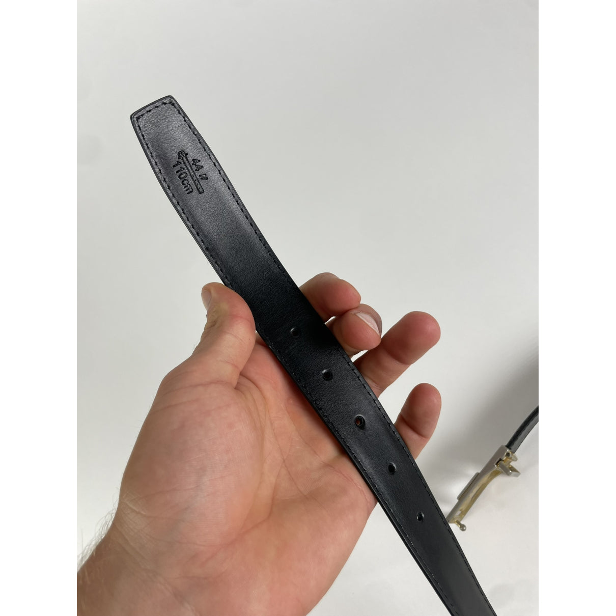 Celine Triomphe Black Leather Belt image 5