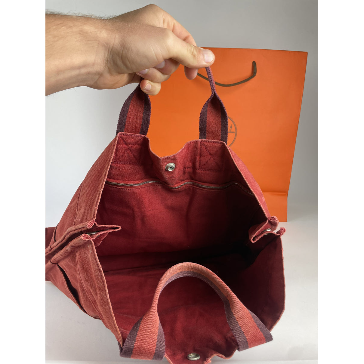 Hermès Red Cotton Handbag image 2