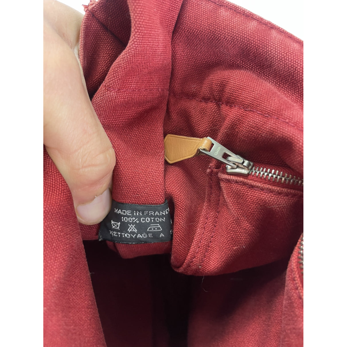 Hermès Red Cotton Handbag image 4