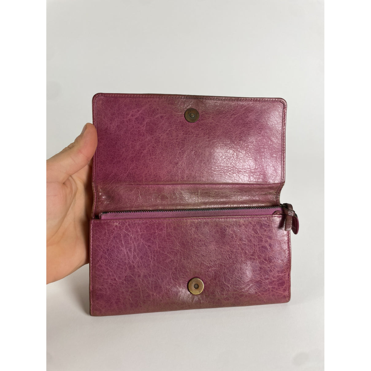 Balenciaga Purple Leather Wallet image 3