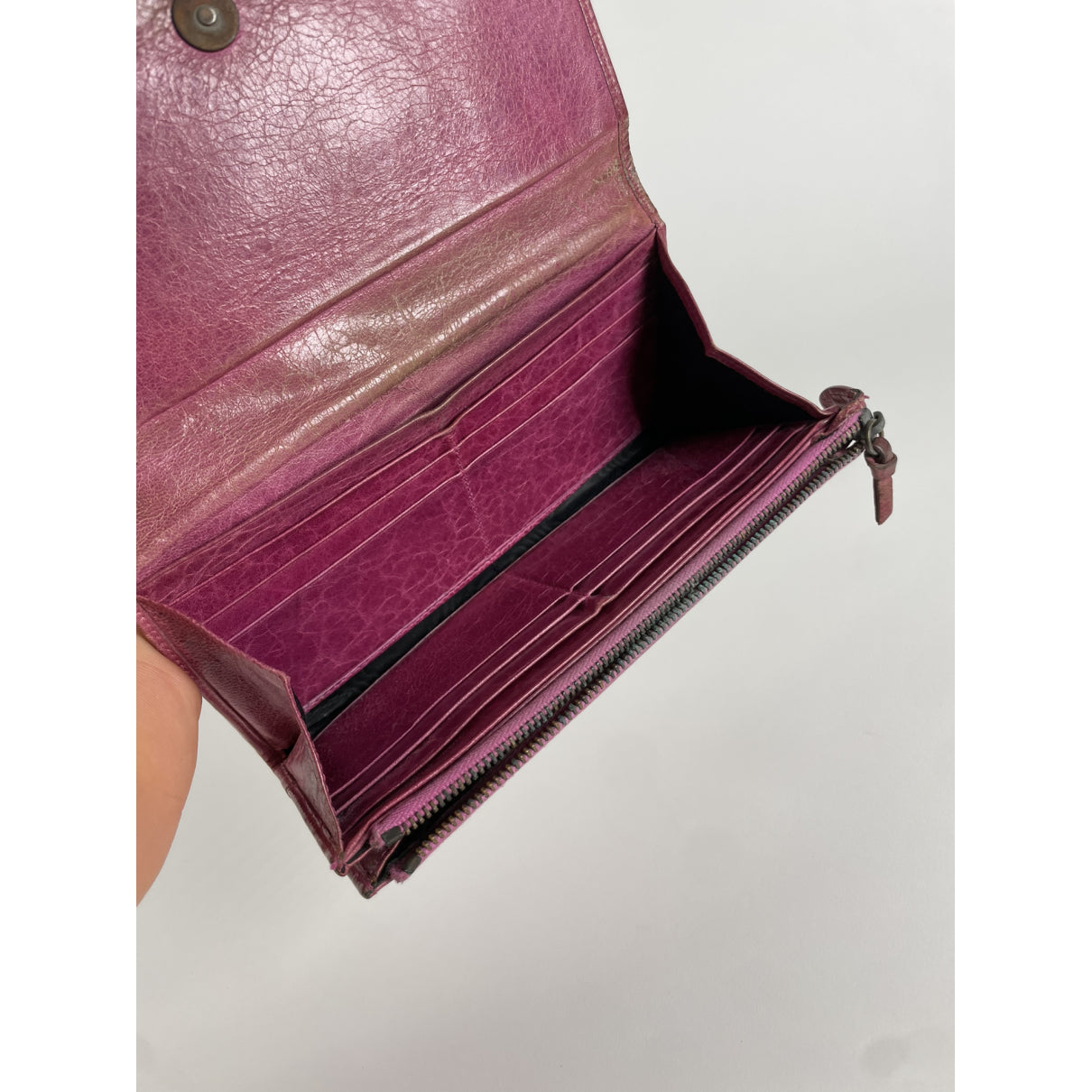 Balenciaga Purple Leather Wallet image 4