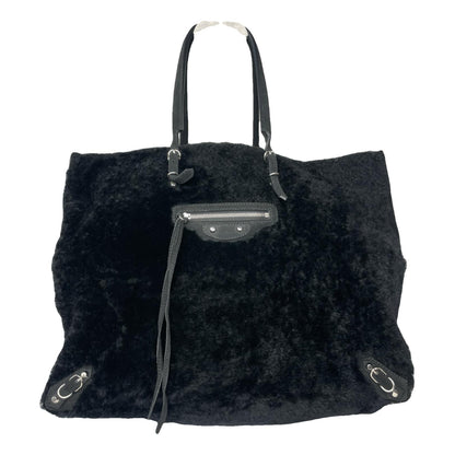 Balenciaga City Black Fur Handbag image 1