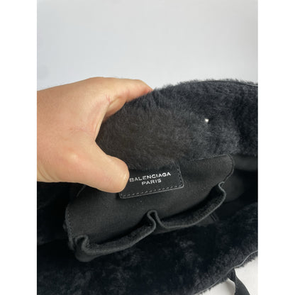 Balenciaga City Black Fur Handbag image 5