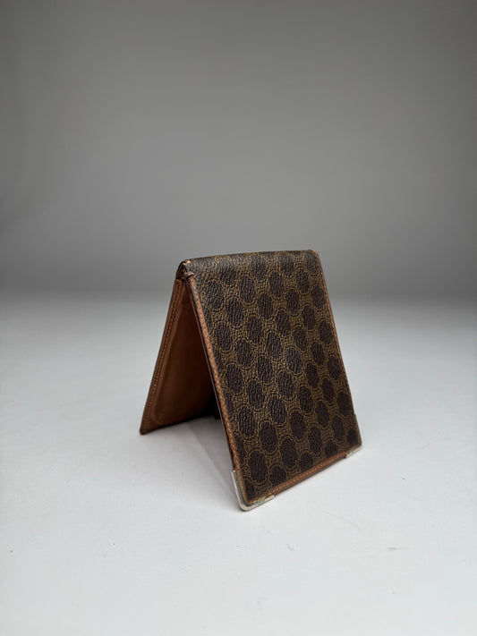 Vintage Celine Paris Leather Monogram Card Holder Brown