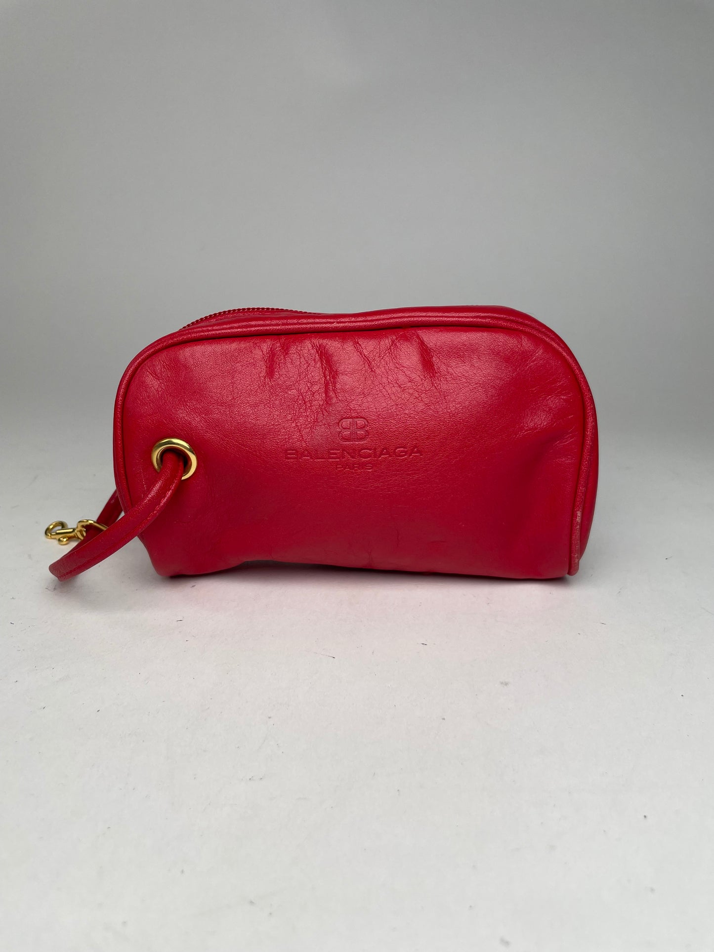 Vintage Balenciaga leather bag / clutch red