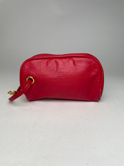 Vintage Balenciaga leather bag / clutch red