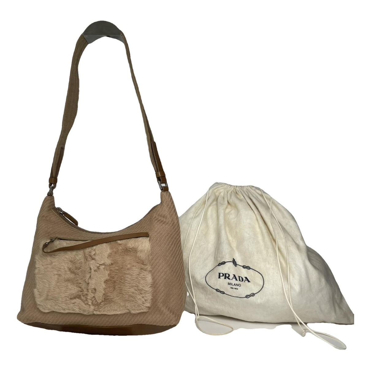 Prada Cleo Beige Fur Handbag image 1