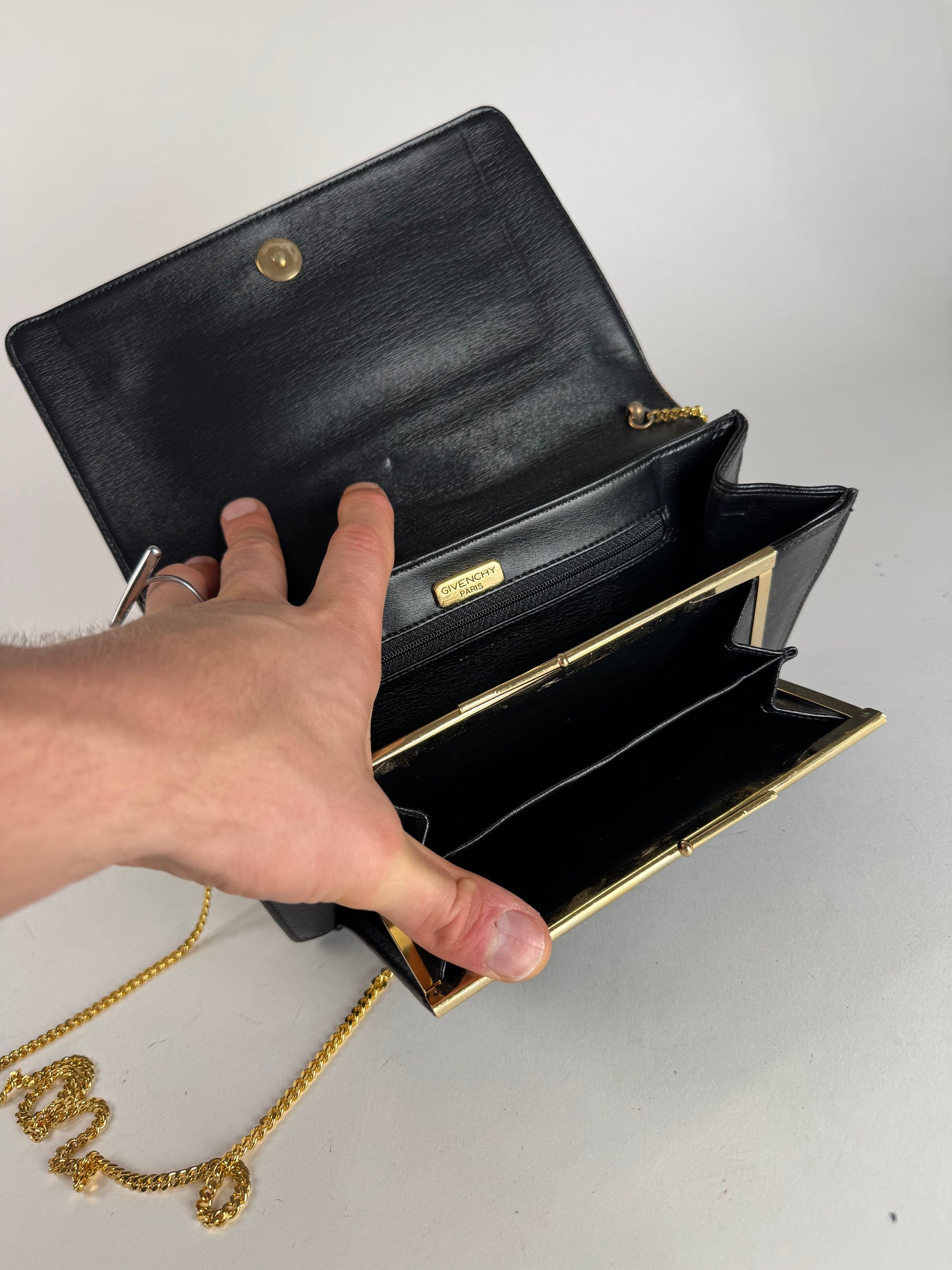 Vintage Givenchy 4G Leather Bag Black Brown