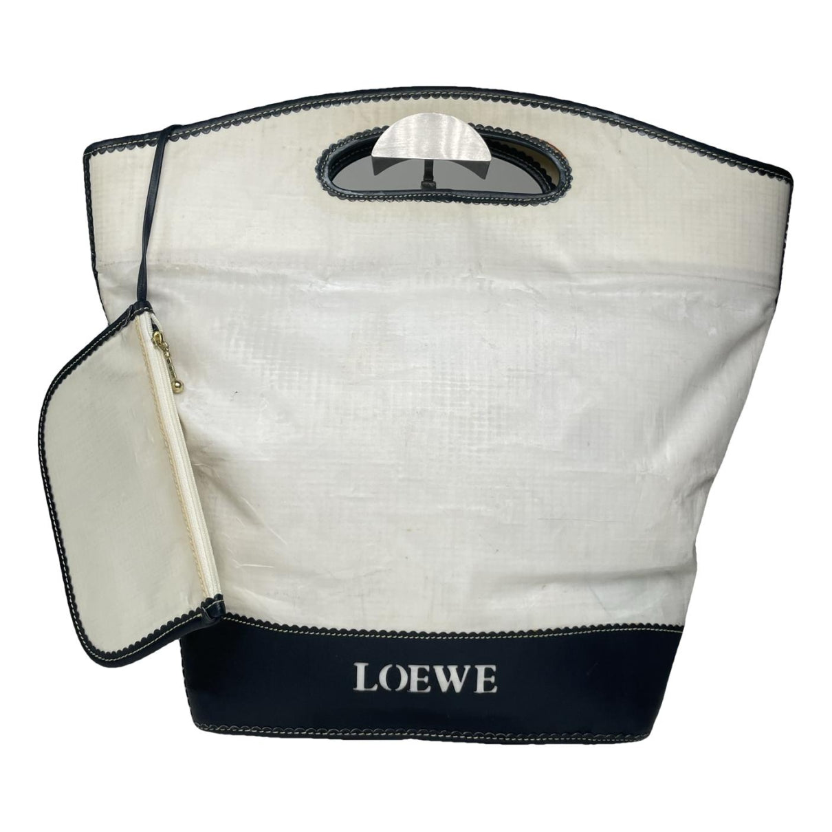 Loewe Anagram Basket White Leather Handbag image 1