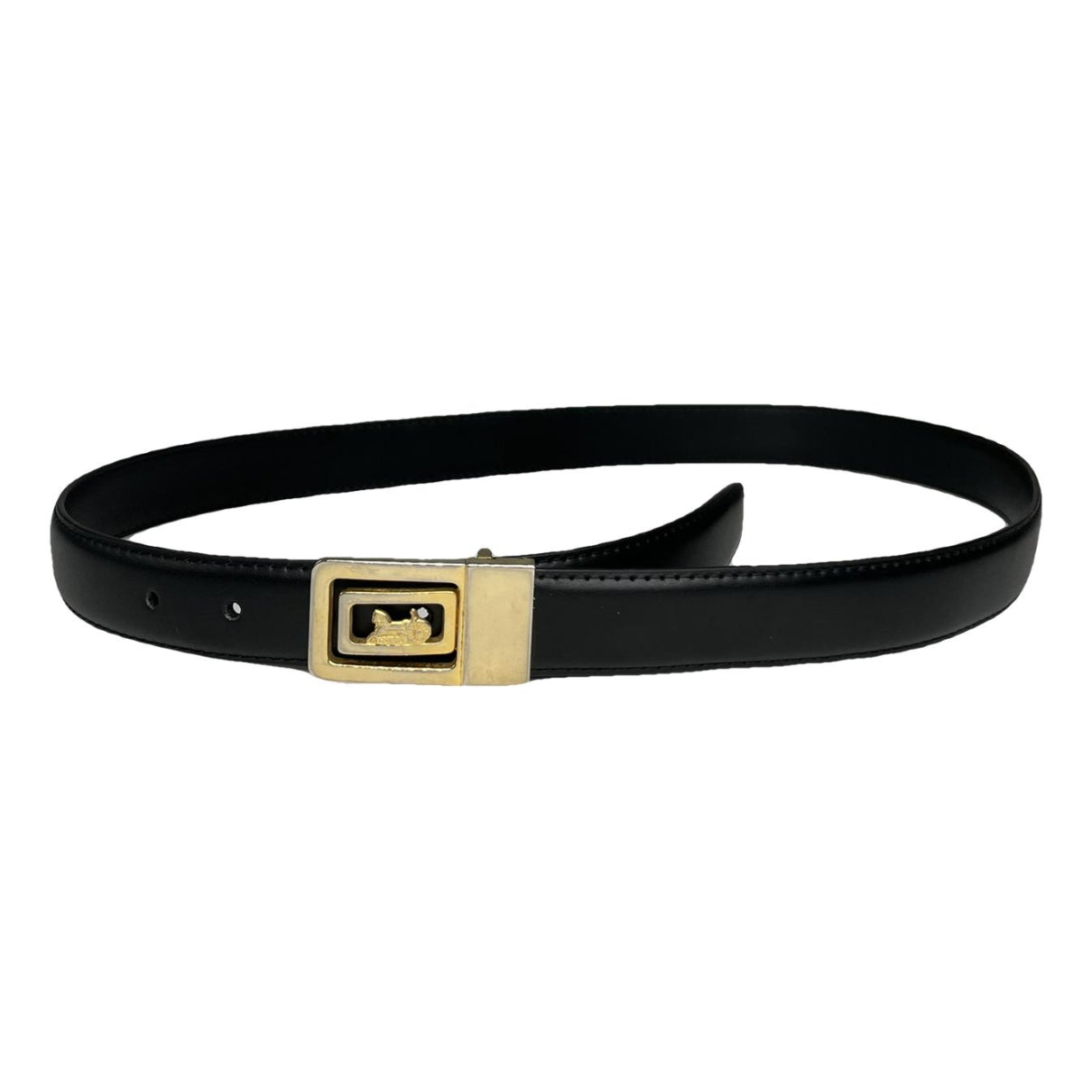 Celine Triomphe Black Leather Belt image 1