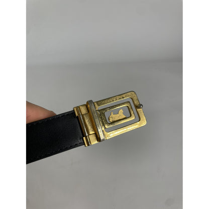Celine Triomphe Black Leather Belt image 2