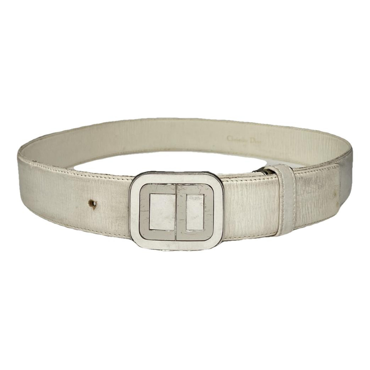 Dior Saddle White Leather Belt image 1