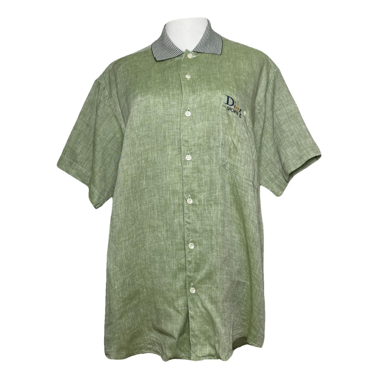Dior Homme Green Linen Shirt image 1