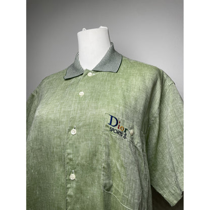 Dior Homme Green Linen Shirt image 2