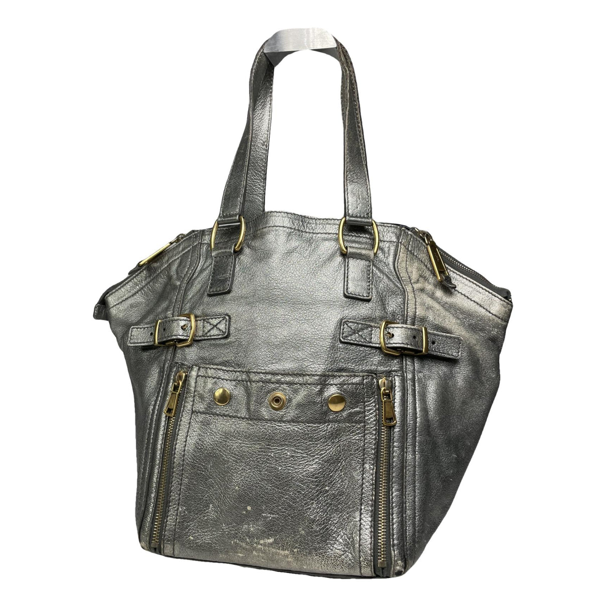 Yves Saint Laurent Silver Leather Handbag image 1