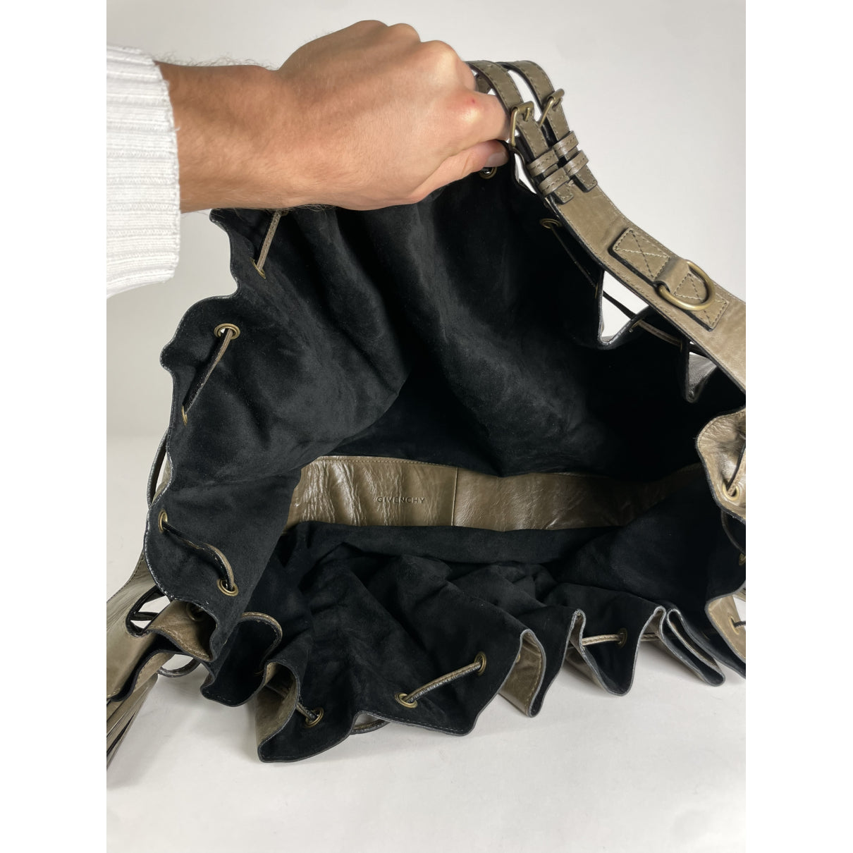 Givenchy Nightingale Green Leather Handbag image 3