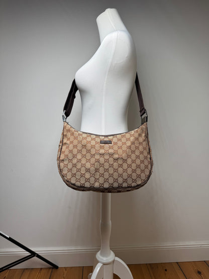 Vintage Gucci Monogram Crossaint 2Way Bag beige
